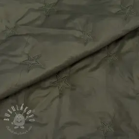 Prešívaná látka Stars army green