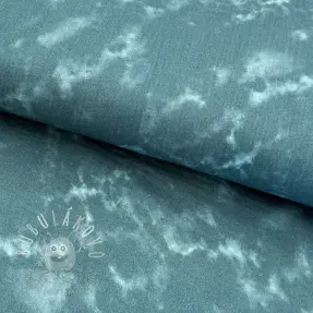 Dvojitá gázovina/mušelín TIE DYE dark cyan