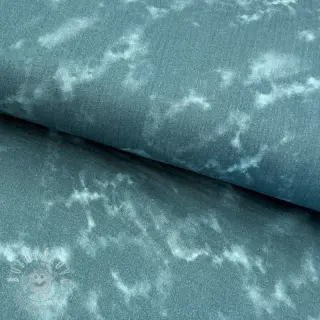 Dvojitá gázovina/mušelín TIE DYE dark cyan