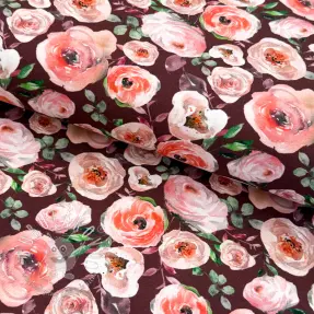 Úplet Roses burgundy digital print