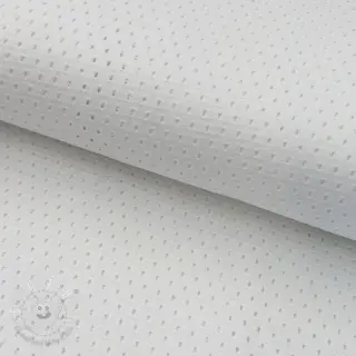 Bavlnená látka STRETCH EYELET white