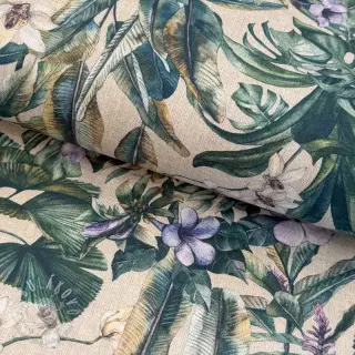 Dekoračná látka Banana leaves linen digital print