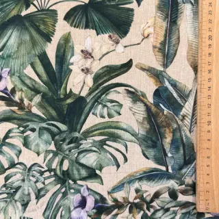 Dekoračná látka Banana leaves linen digital print