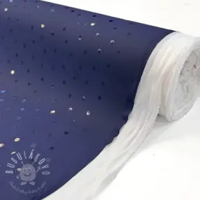 Látka na pršiplášť Dots navy