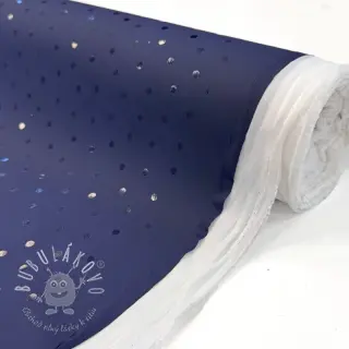 Látka na pršiplášť Dots navy