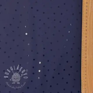 Látka na pršiplášť Dots navy