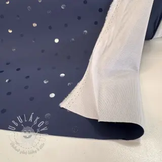 Látka na pršiplášť Dots navy