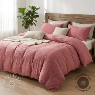 Dvojitá gázovina/mušelín STONE WASHED light rose