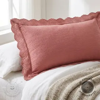 Dvojitá gázovina/mušelín 1-side border blush