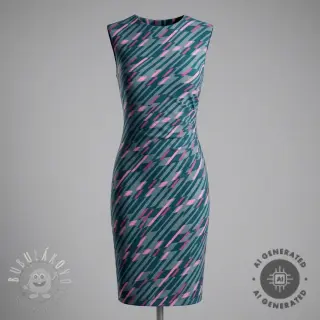 Spoločenské a dámske látky PUNTA DI ROMA Abstract dark mint
