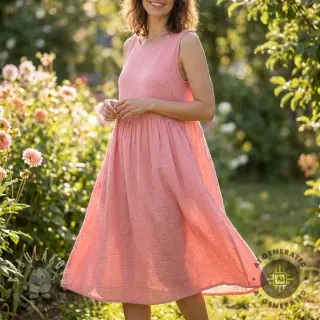 Dvojitá gázovina/mušelín soft rose ORGANIC