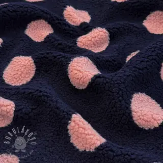 Kabátovina TEDDY JACQUARD Dots navy