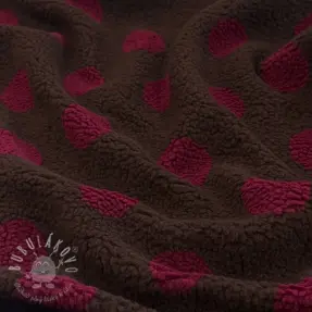 Kabátovina TEDDY JACQUARD Dots dark brown