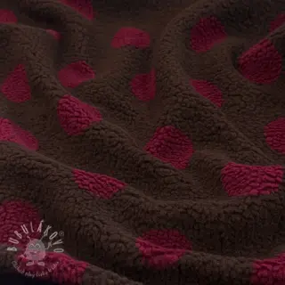 Kabátovina TEDDY JACQUARD Dots dark brown