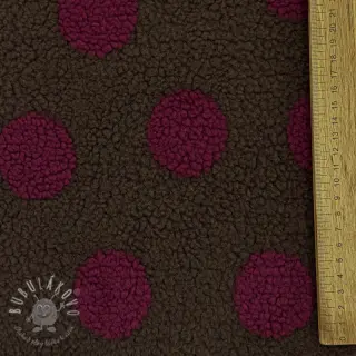 Kabátovina TEDDY JACQUARD Dots dark brown