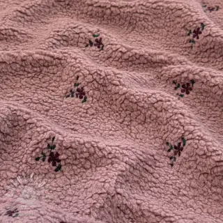 Kabátovina TEDDY EMBROIDERY Flowers mauve