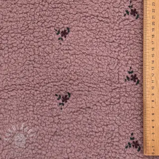 Kabátovina TEDDY EMBROIDERY Flowers mauve