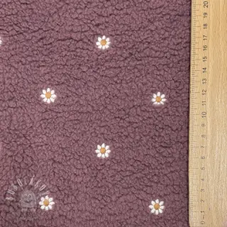 Kabátovina TEDDY EMBROIDERY Mini rosewood