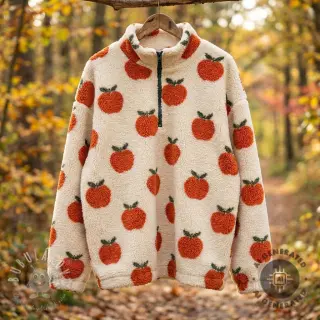 Kabátovina TEDDY JACQUARD Apples