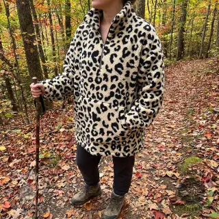 Kabátovina TEDDY JACQUARD Animal skin black