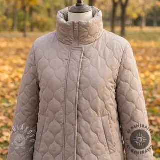 Prešívaná látka Round taupe