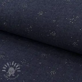 Bavlnená látka JEANS Glitter small dots
