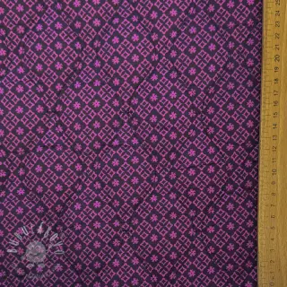 Bavlnená látka VOILE STEPPED Flowerie purple digital print