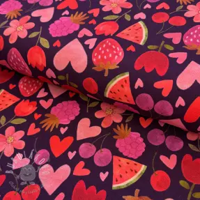 Úplet Juicy fruits purple digital print