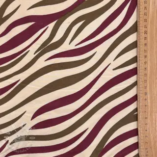 Teplákovina počesaná Animal skin burgundy SIMPLY NATURAL