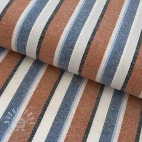 Bavlnená látka YARN DYED MIA Stripe terracotta