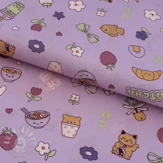 Bavlnená látka MATCHA lilac