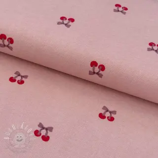 Bavlnená látka FLANNEL Cherries mauve
