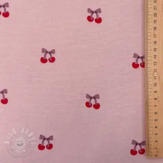 Bavlnená látka FLANNEL Cherries mauve