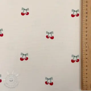 Bavlnená látka FLANNEL Cherries natural