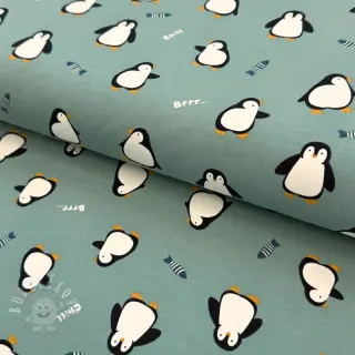 Úplet Penguins sage digital print