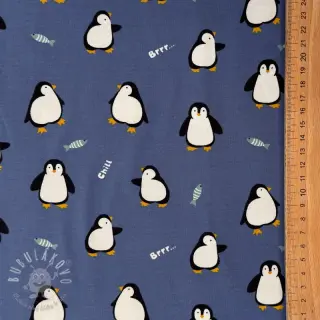 Úplet Penguins blue digital print