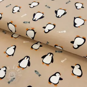 Úplet Penguins beige digital print
