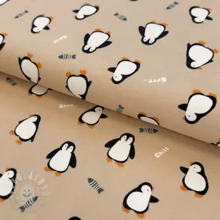 Úplet Penguins beige digital print