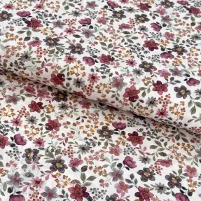 Bavlnená látka Autumn flowers ecru digital print