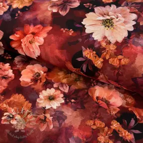Úplet Flowers Junie red digital print