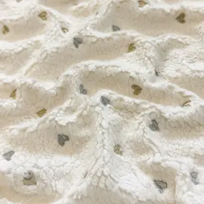 Sherpa SOFT EMBROIDERY Hearts silver gold