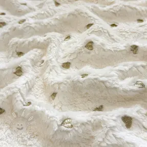 Sherpa SOFT EMBROIDERY Hearts gold