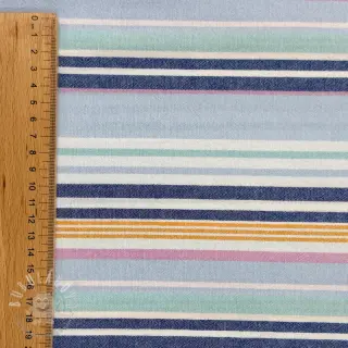 Bavlnená látka YARN DYED Sea stripe blue
