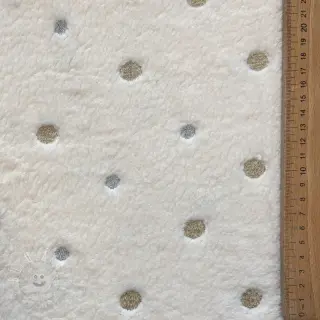 Sherpa SOFT EMBROIDERY Dots silver gold