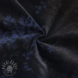 JEANS DENIM VELVET JACQUARD Flowers black