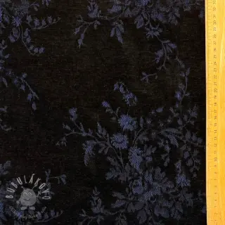 JEANS DENIM VELVET JACQUARD Flowers black