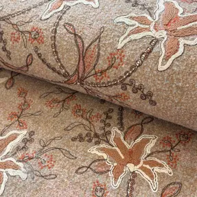 Kabátovina WOOLY EMBROIDERY Glory beige