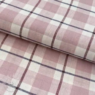 Viskóza s ľanom YARN DYED Checks Marion old rose