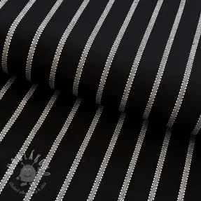 Viskóza s ľanom YARN DYED Dashed strip black