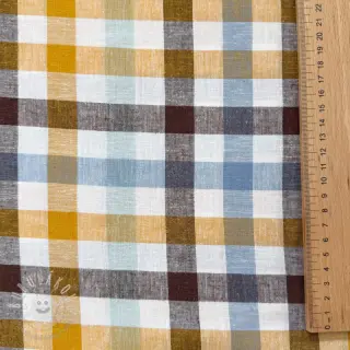 Viskóza s ľanom YARN DYED Checks brown